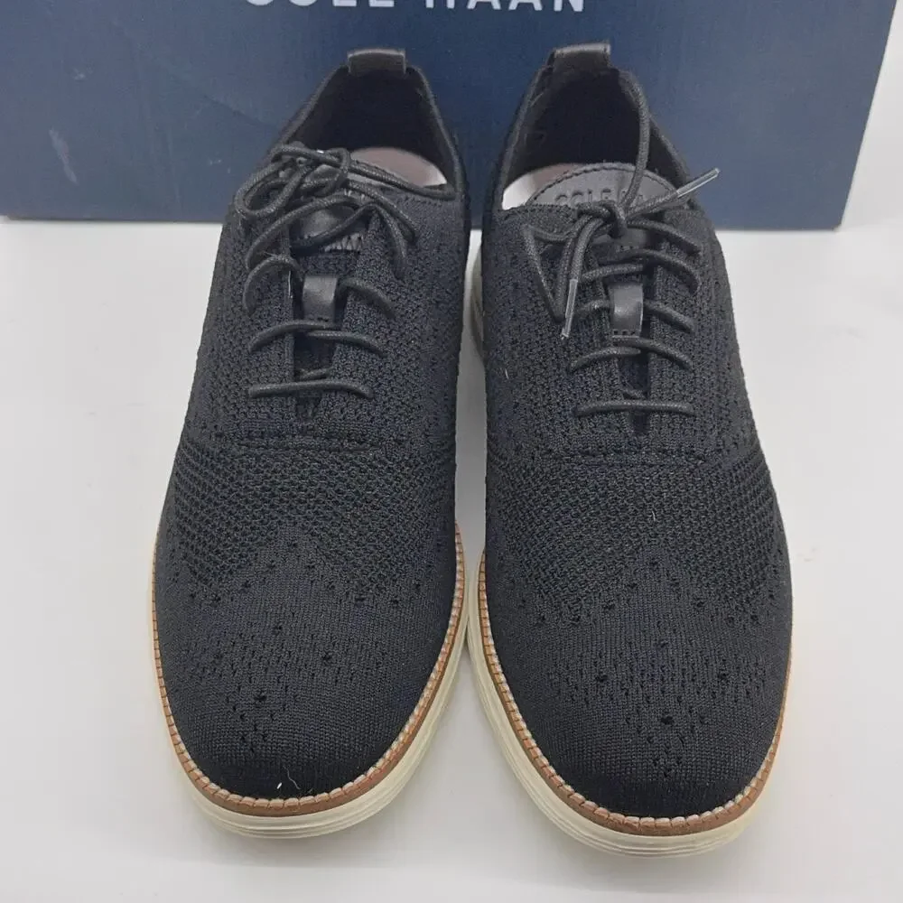 Cole Haan Original Grand Stitchlite Wingtip Oxford C27959 Black/Ivory 11 M NIB